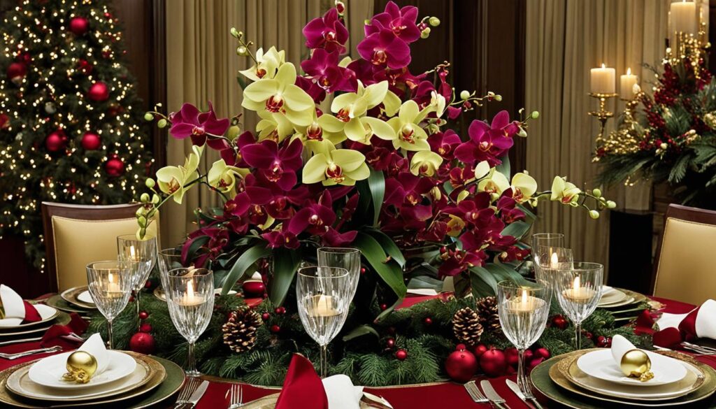 Christmas Orchids centerpieces
