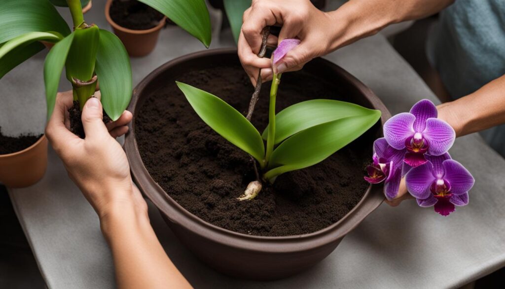 Orchid Repotting Process