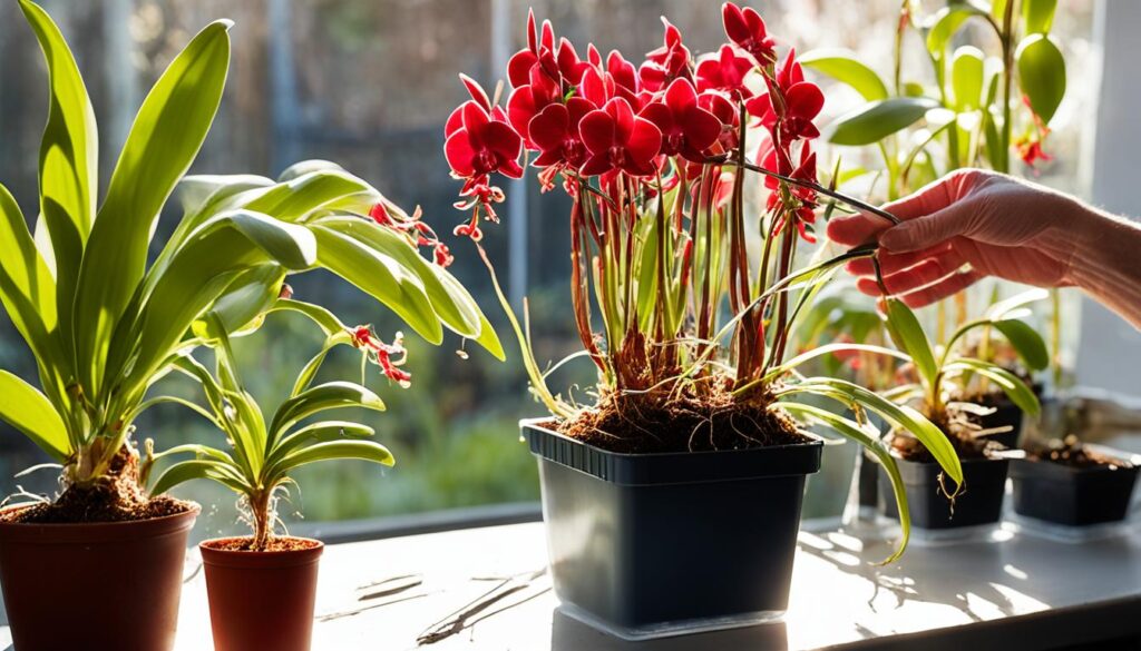 Guide to repotting red orchids