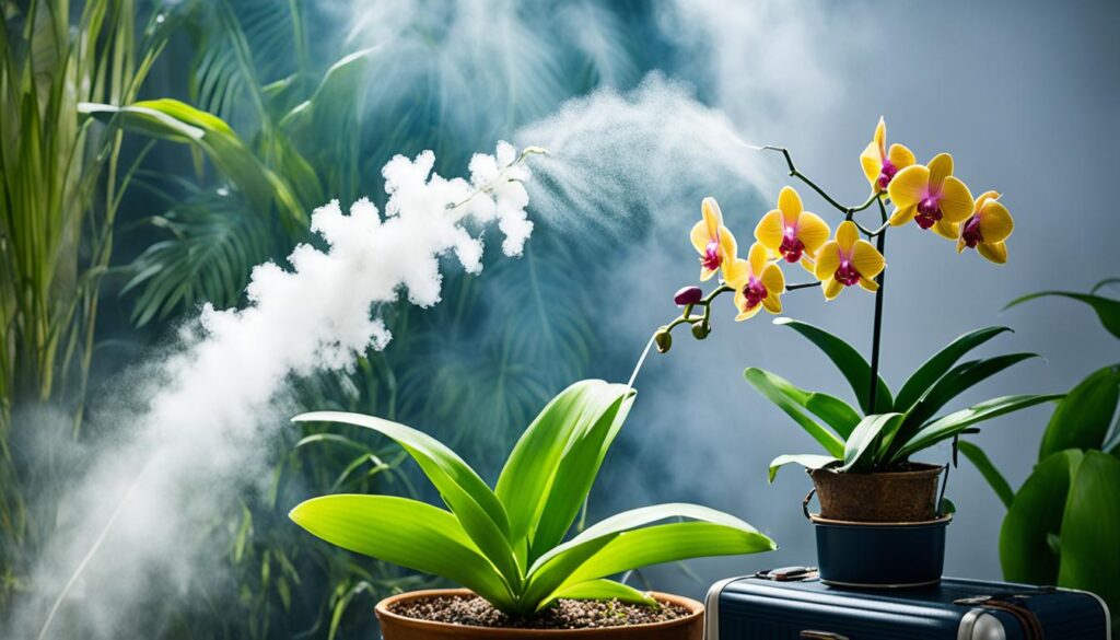 Maintaining orchid humidity while away