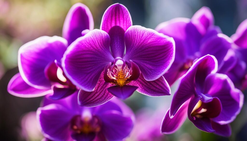Vibrant Blooms of Purple Orchids