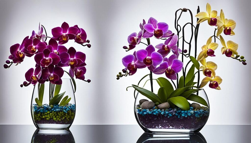 florist-style orchid display